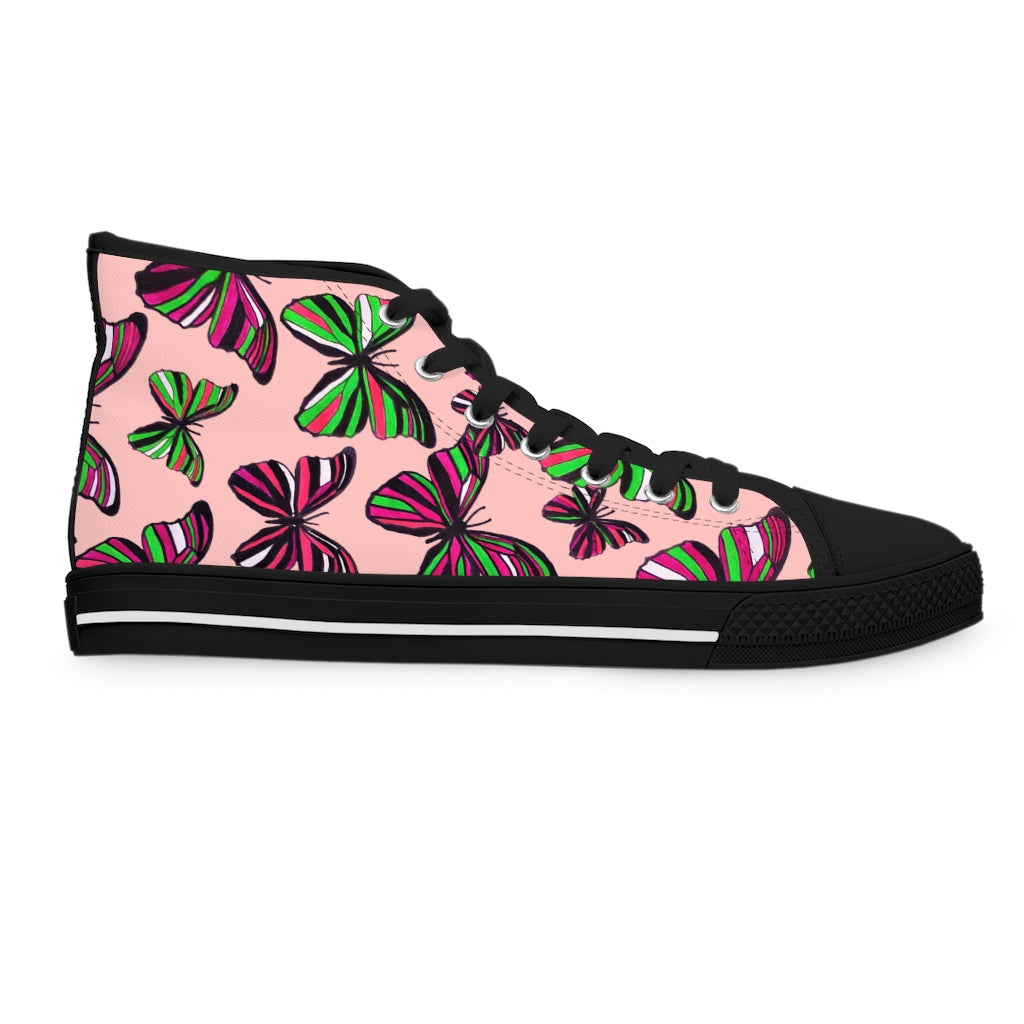 Blush Butterflies Women's High Top Sneakers