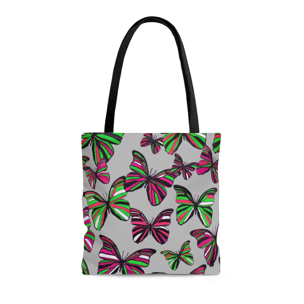 AOP Butterflies Slate Tote Bag