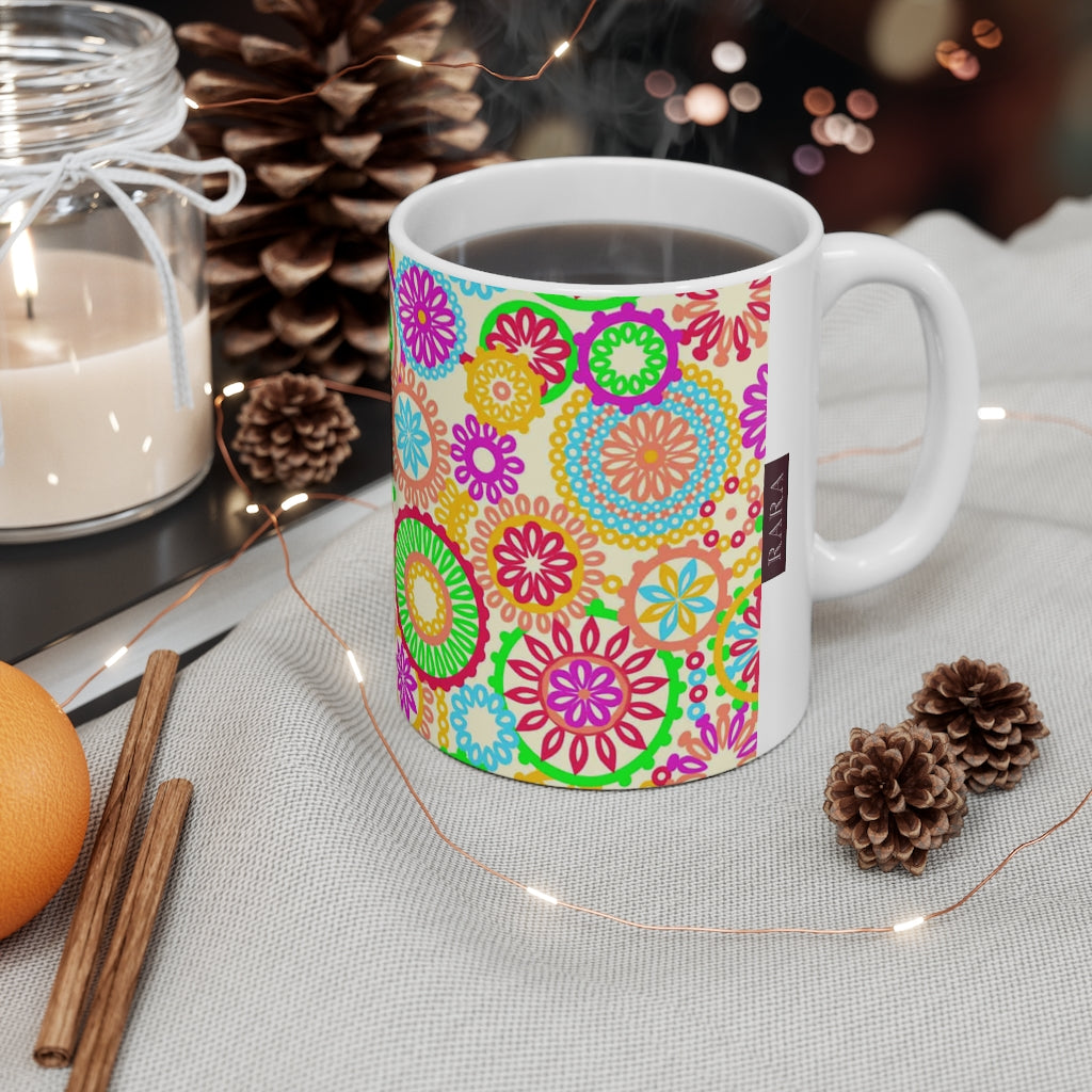 70S Circles Ceramic Mug 11oz