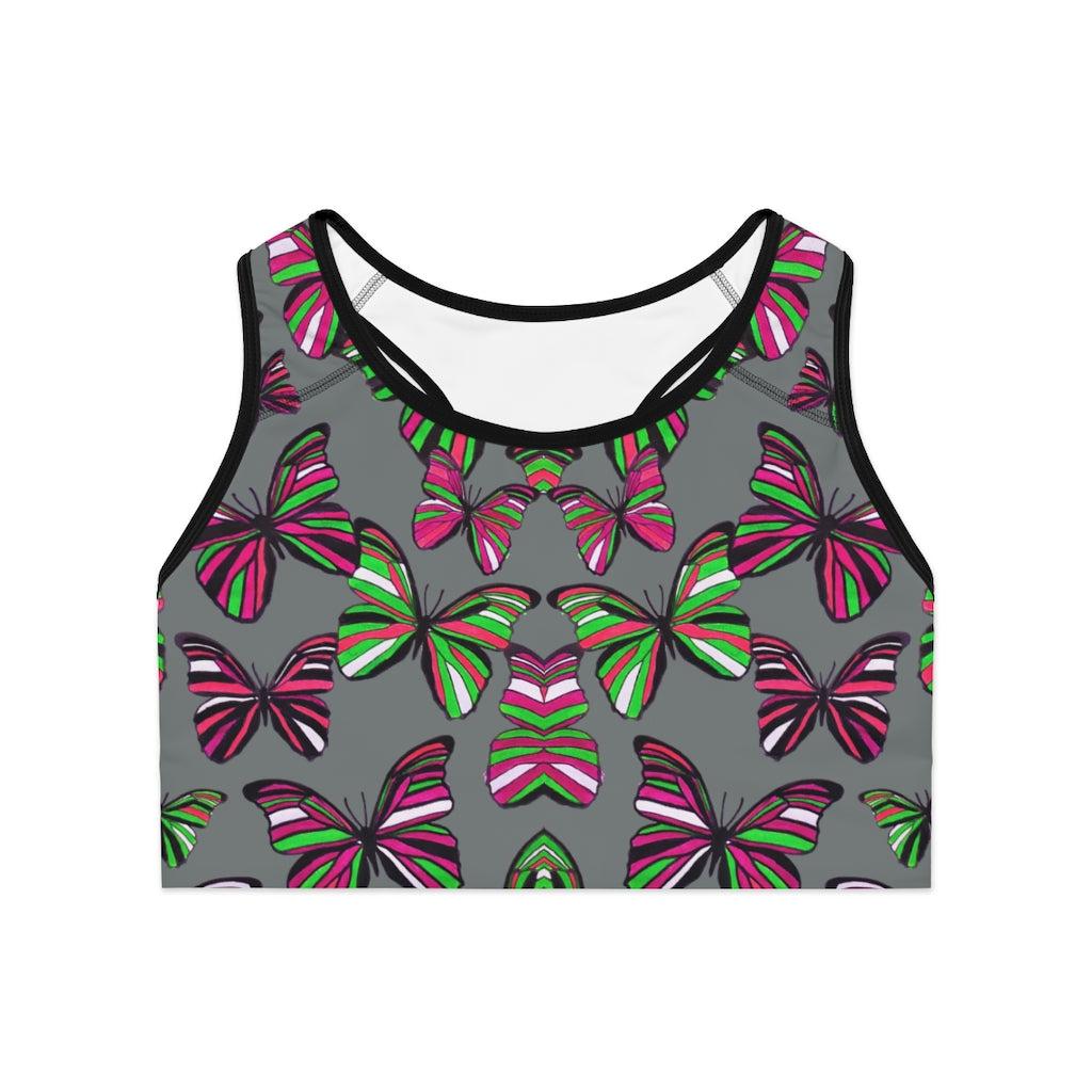 ash butterfly print sports bra