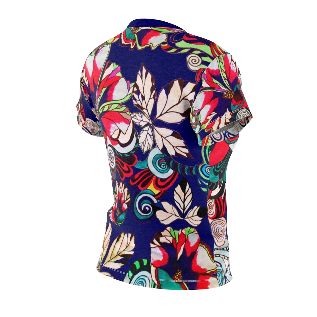 Graphic Floral AOP Navy T-Shirt