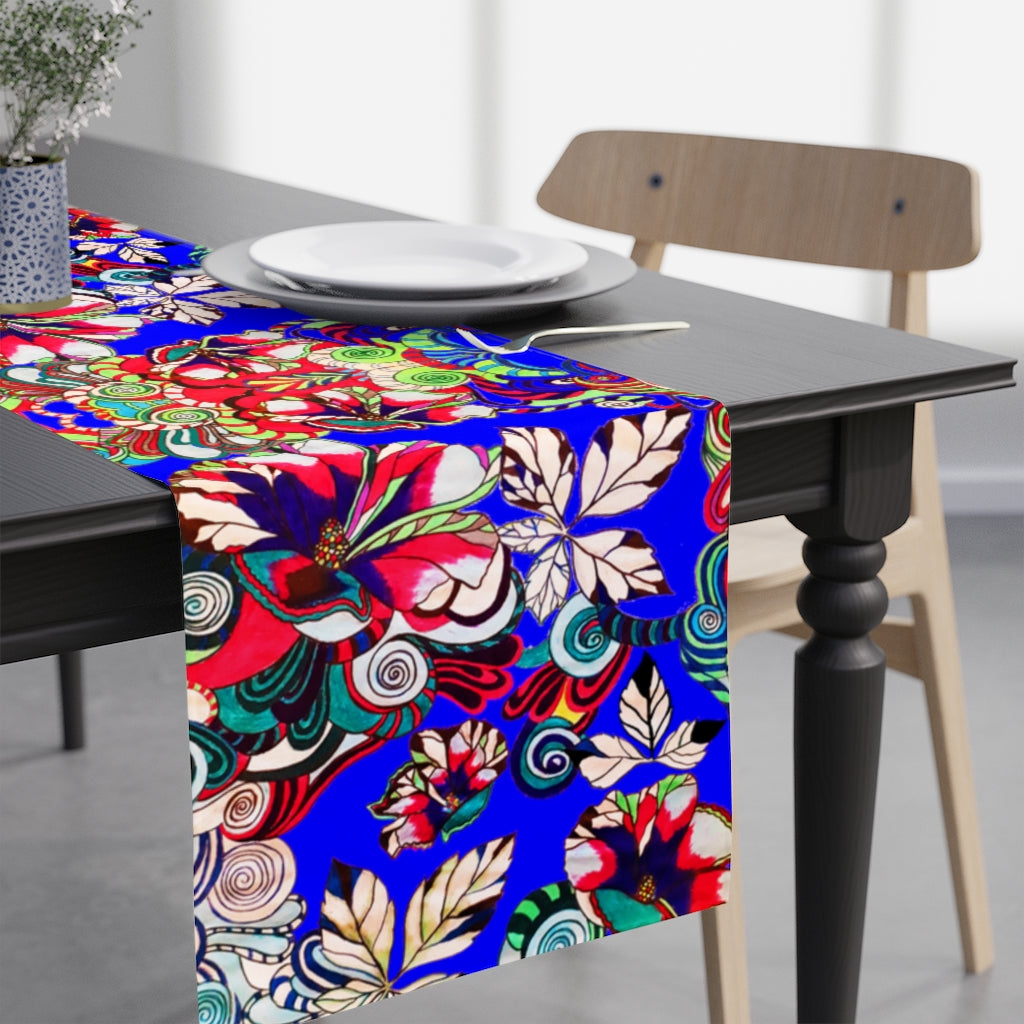 Artsy Floral Pop Electric Table Runner