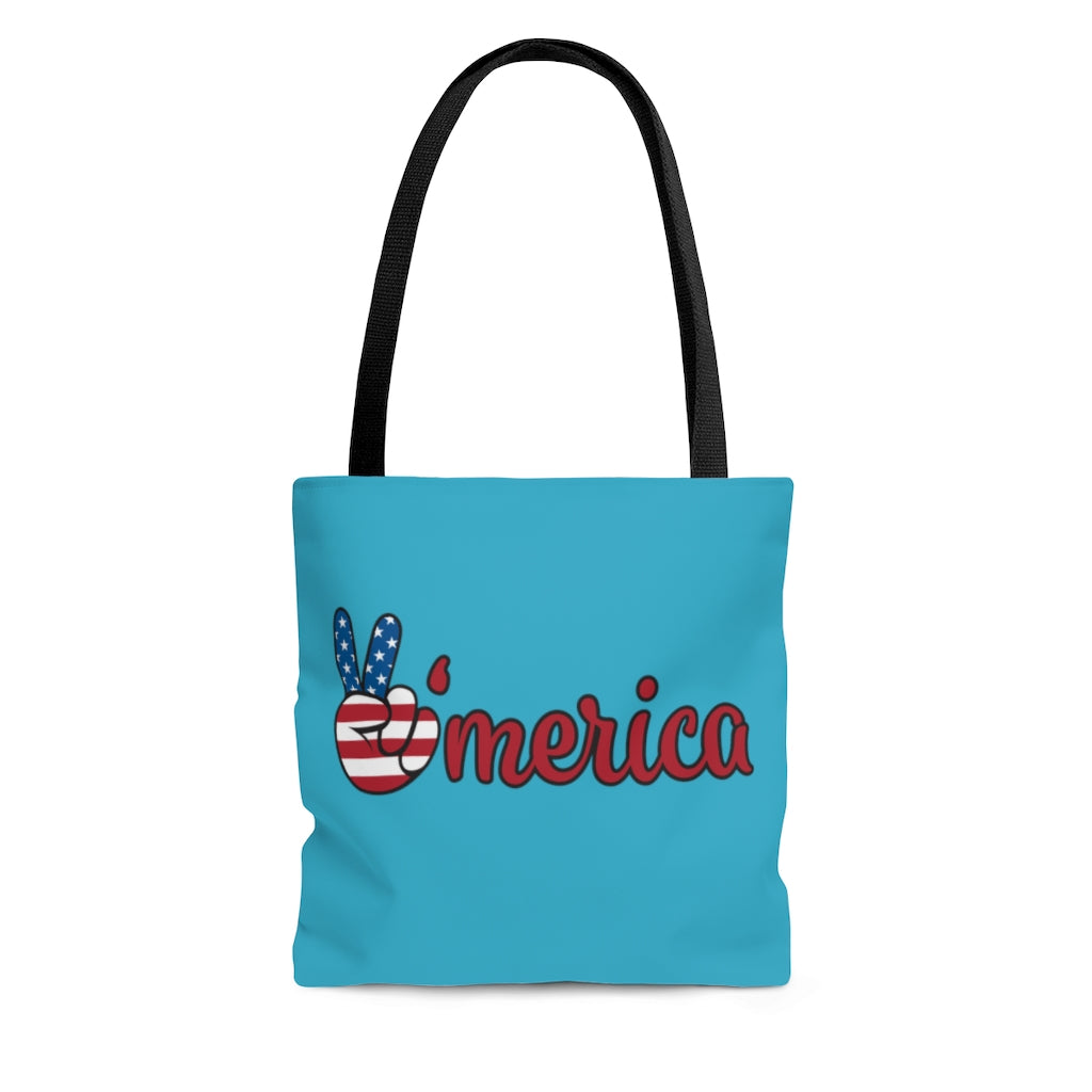 AOP All American Aqua Tote Bag