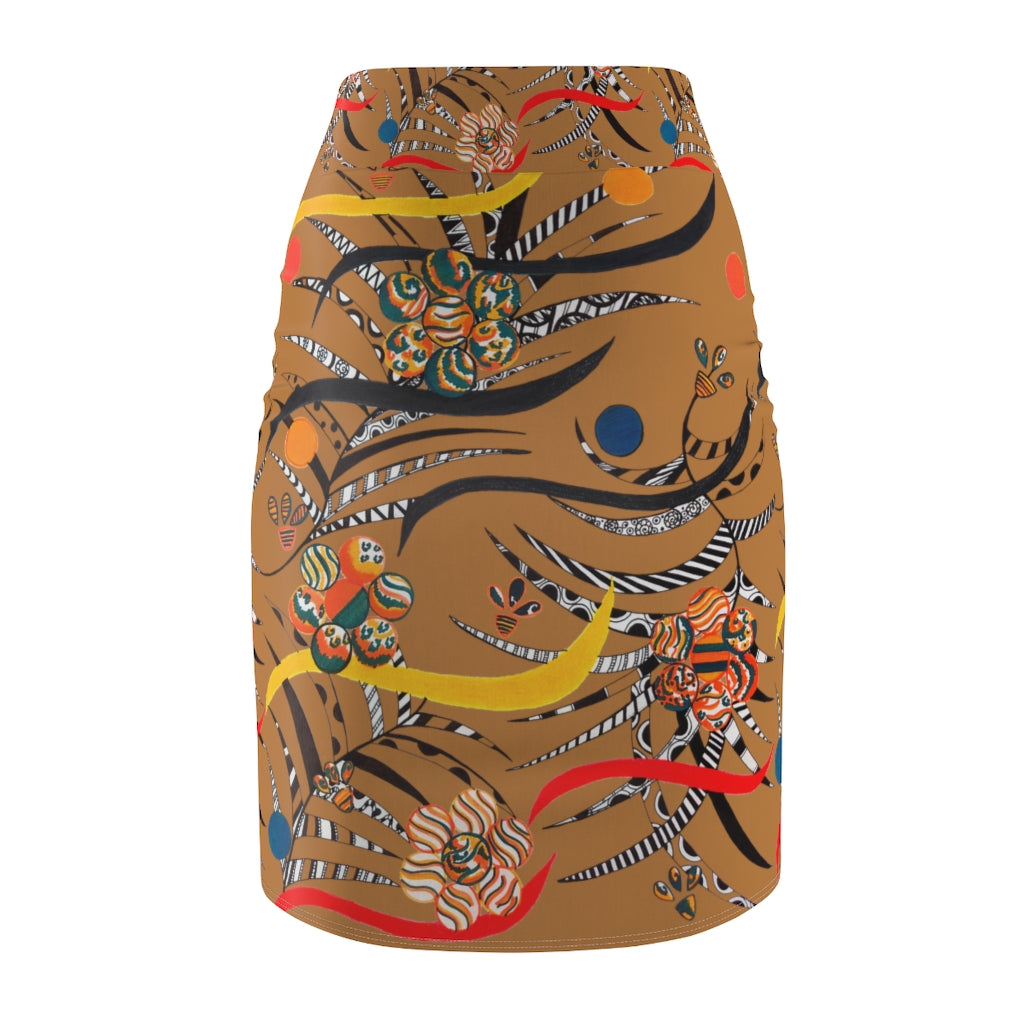 Tussock Wilderness Print Pencil Skirt