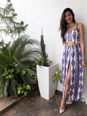 Satin longline slit tunic