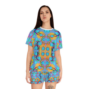 Sky Sunflower Short Pajama Set (AOP)