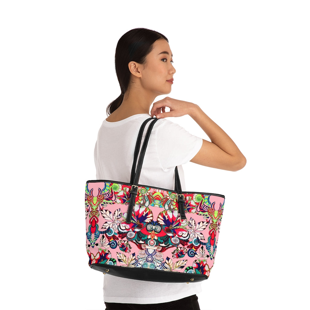 Blush Floral Pop PU Leather Shoulder Bag
