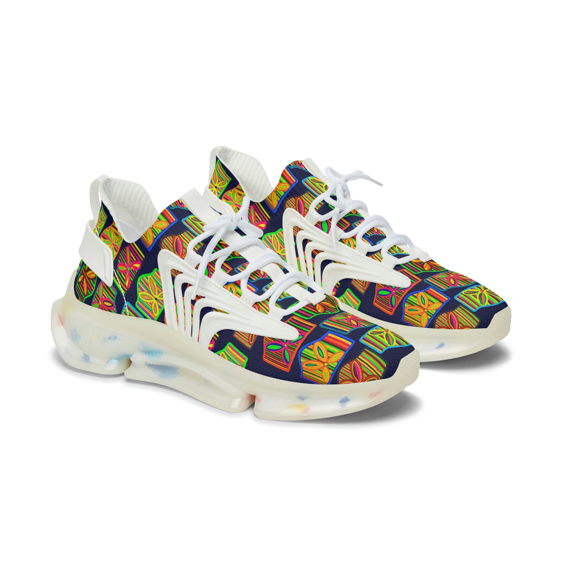 Ink Deco Print OTT Women's Mesh Knit Sneakers