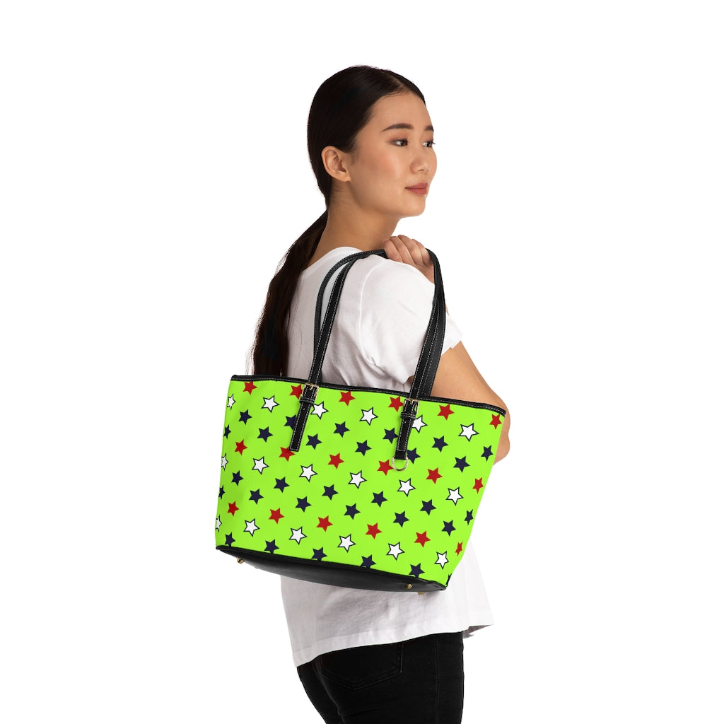 Starry Lime PU Leather Shoulder Bag