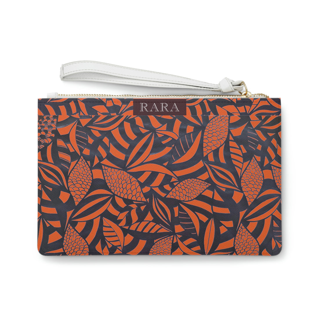 Orange Tropical Minimalist Clutch Bag