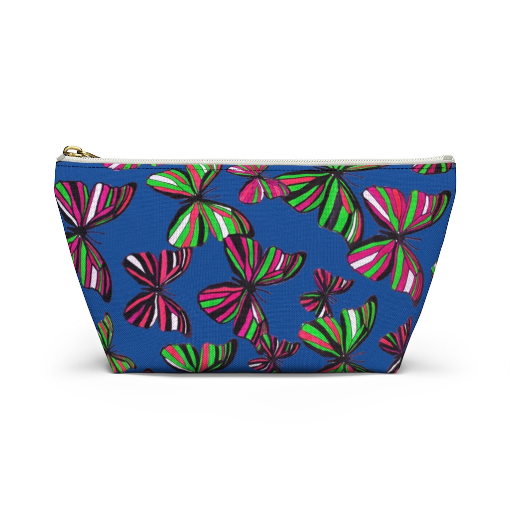 Butterflies Royal Blue Accessory Pouch