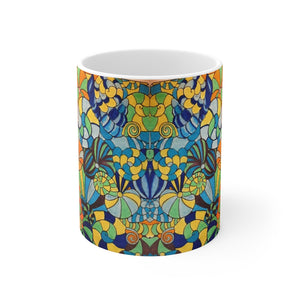 Vivid Ocean Blues Aqua Ceramic Mug 11oz