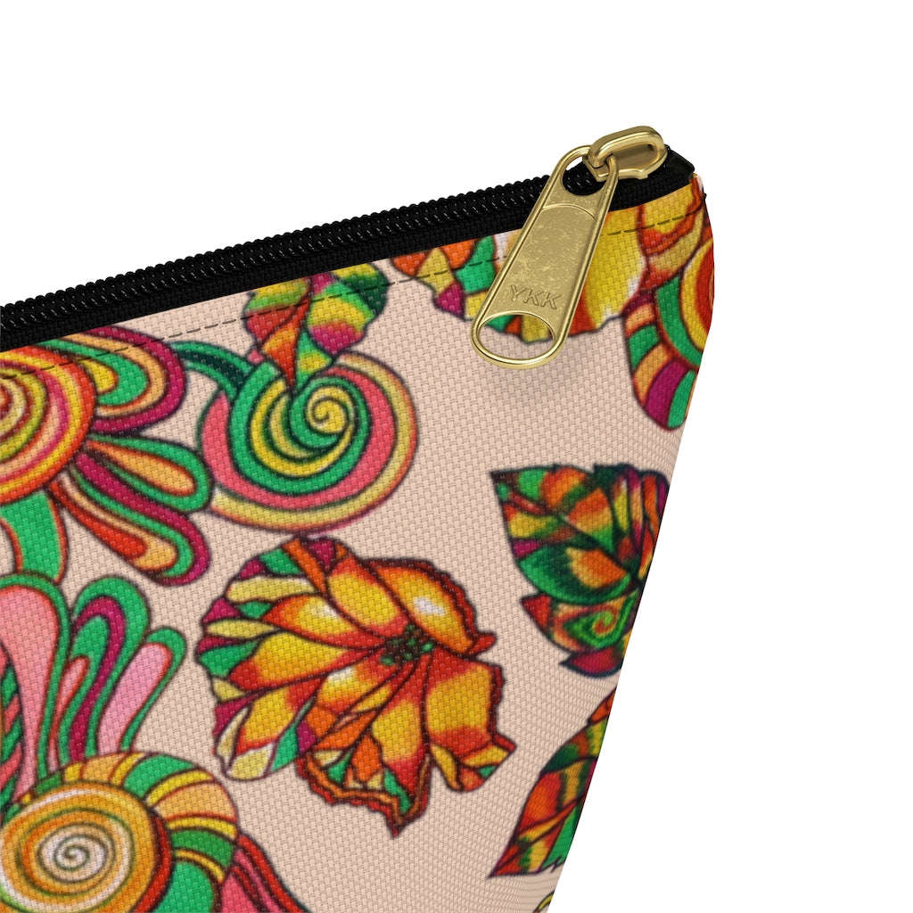 Nude Artsy Floral Accessory Pouch