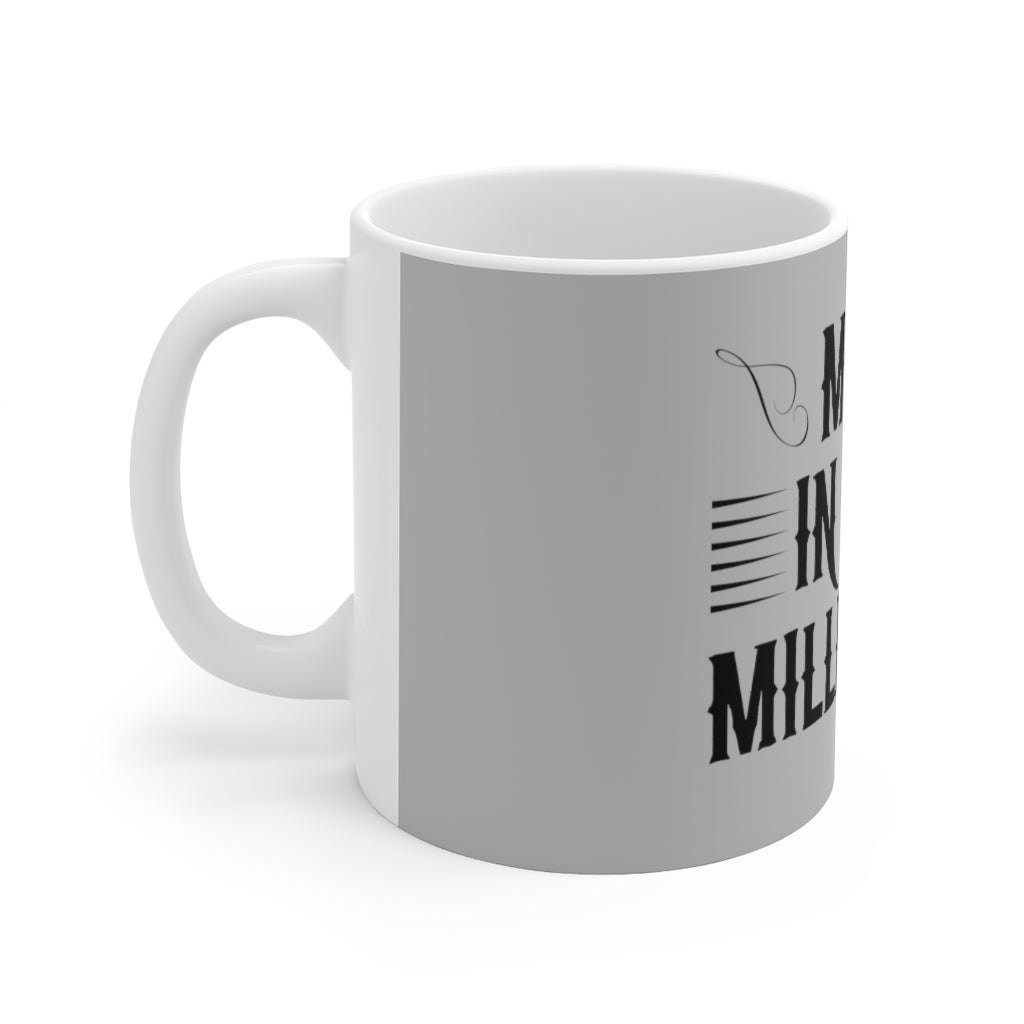 Millennial White Grey Ceramic Mug 11oz
