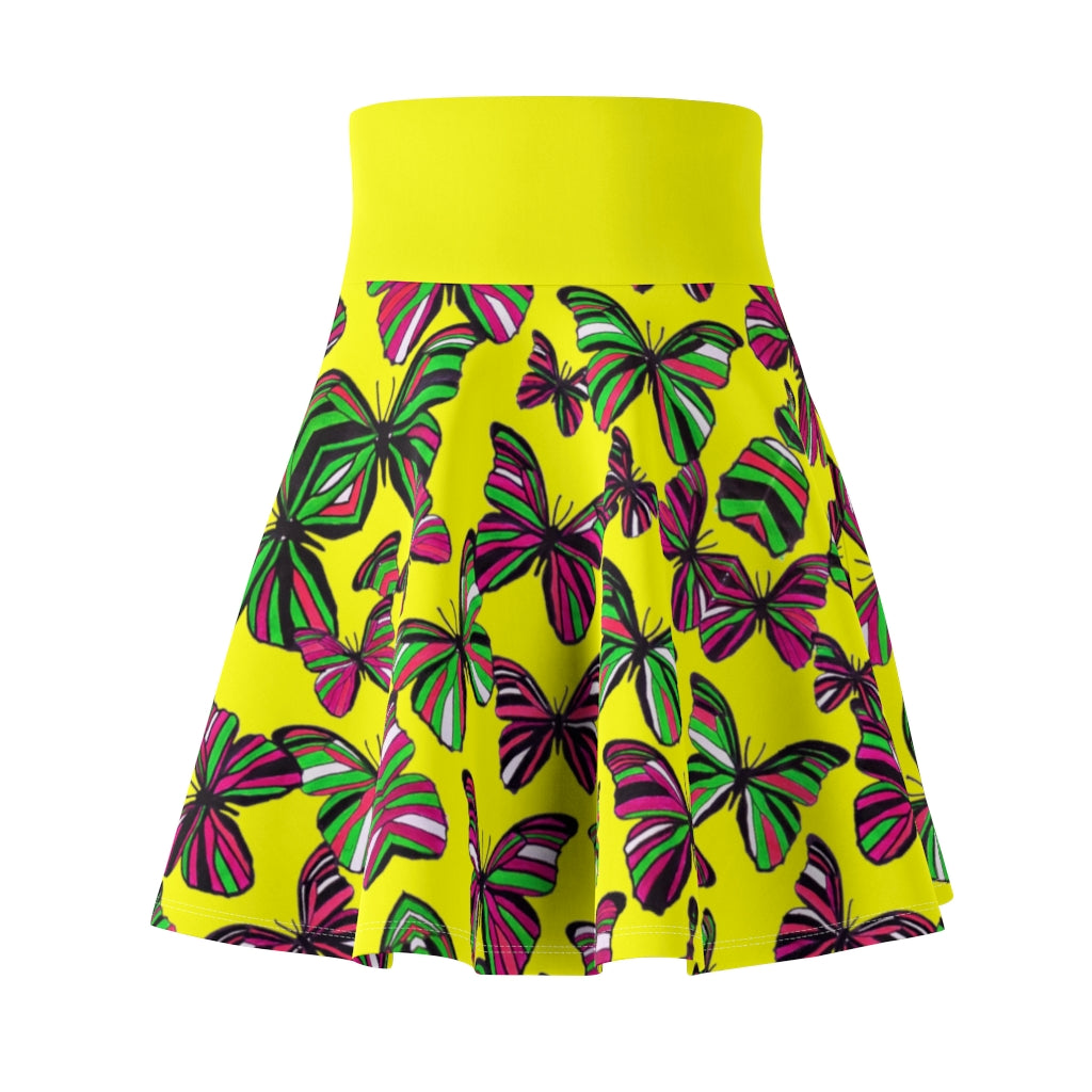 Butterflies Canary Skater Skirt