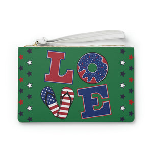 Green American Love Clutch Bag