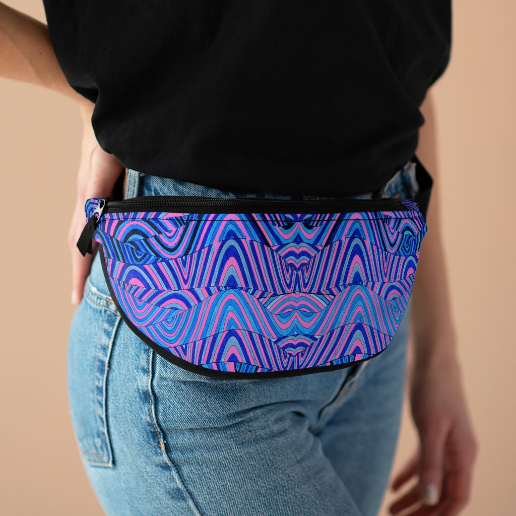 rose pink psychedelic print unisex fanny pack