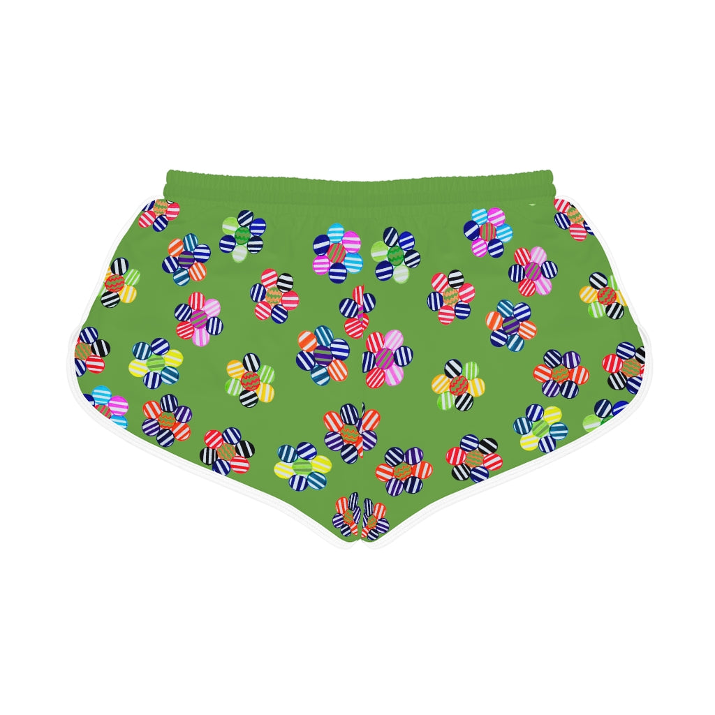 Olive Candy Florals Relaxed Shorts
