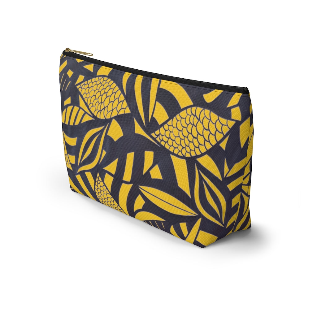 Yellow Tropical Minimalist Accessory Pouch