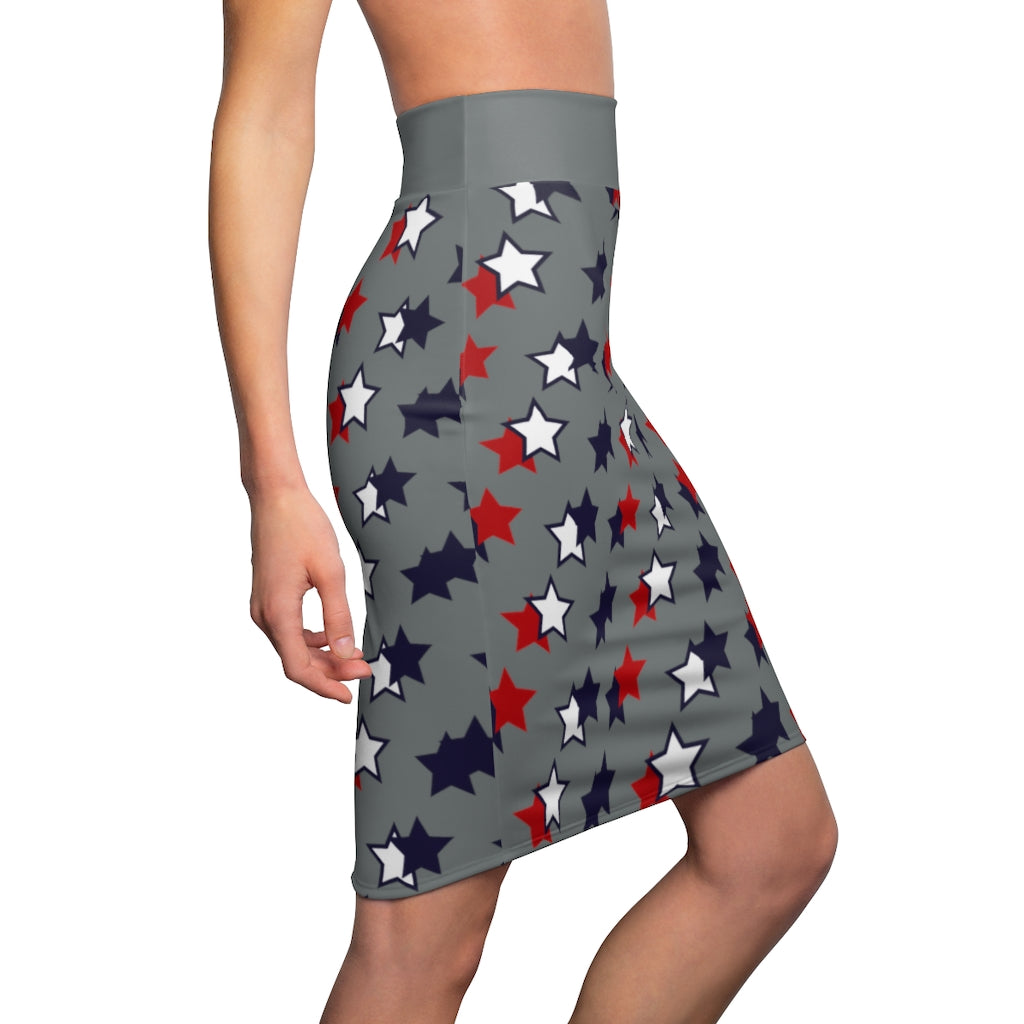 AOP Starry Ash Pencil Skirt