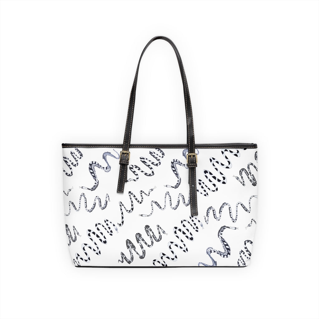 White Snake Den PU Leather Shoulder Bag