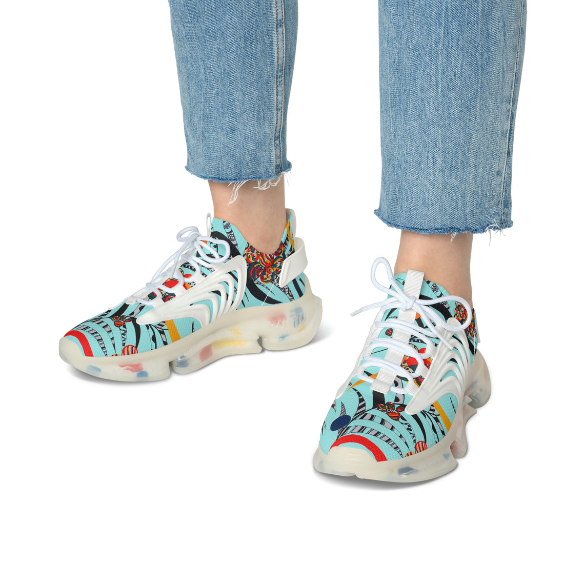 Icy Blue Wildly Wicked OTT Women's Mesh Knit Sneakers