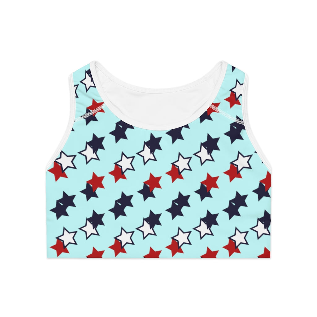 icy star print sports bra