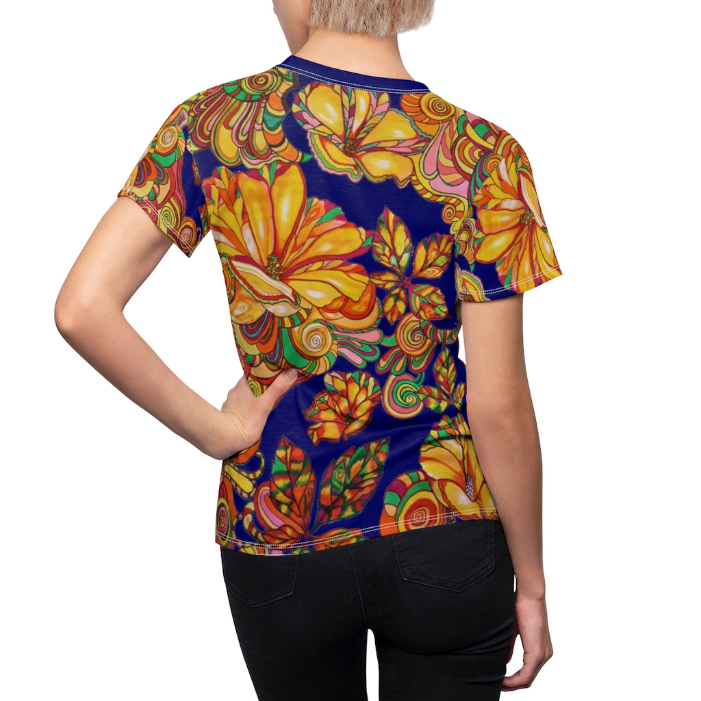 Artsy Floral Navy AOP T-Shirt