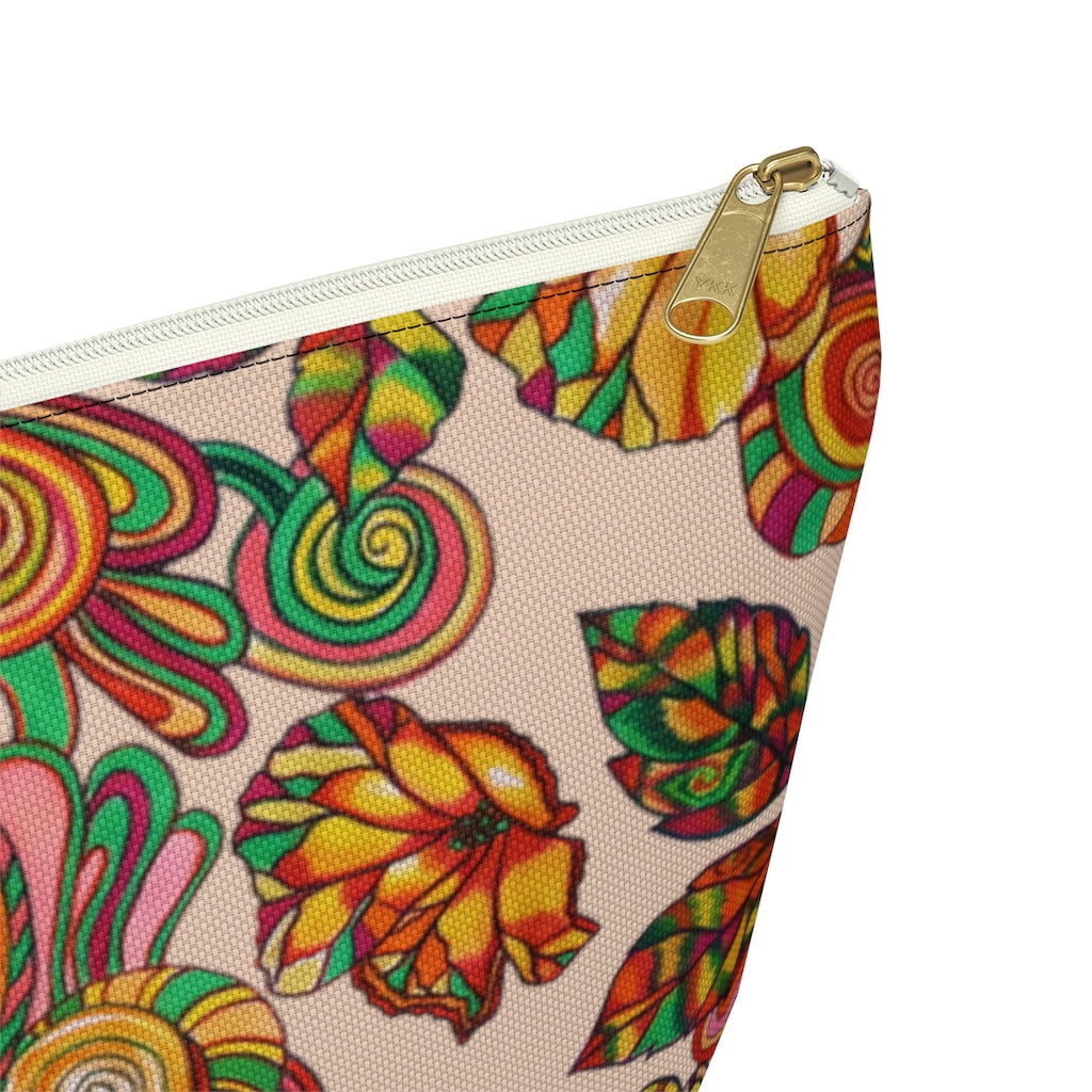 Nude Artsy Floral Accessory Pouch