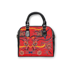 red animal & jungle print handbag
