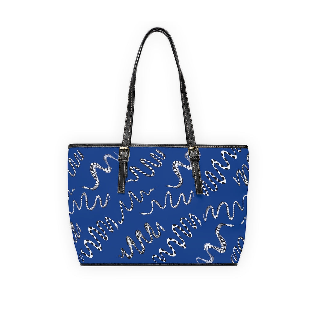 Blue Snake Den PU Leather Shoulder Bag