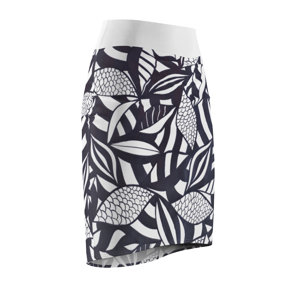 Tropical Minimalist Pencil Skirt