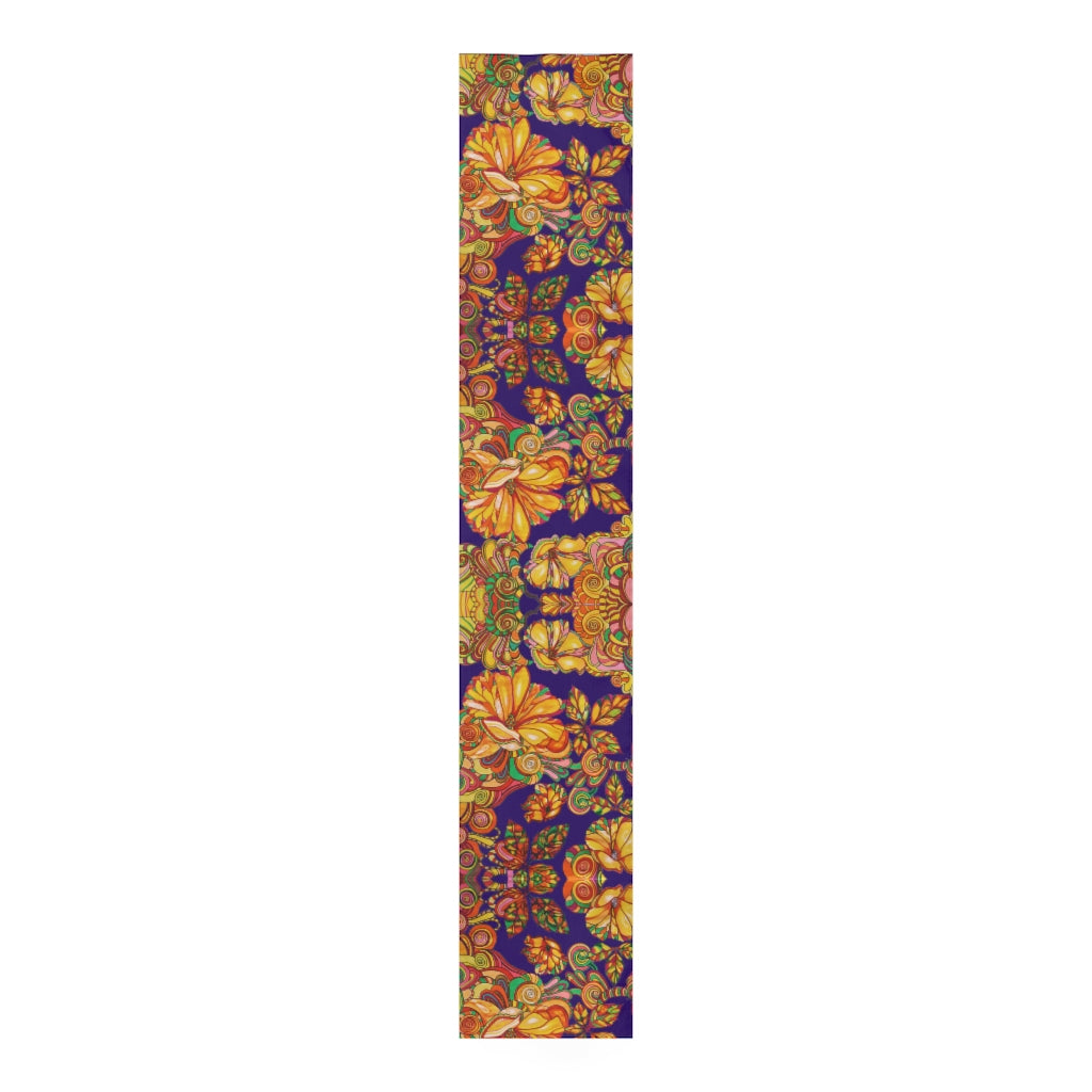 Artsy Floral Violet Table Runner