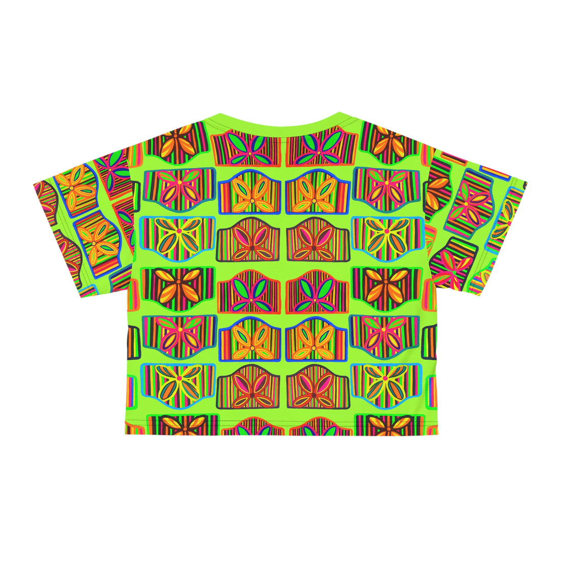 Lime Deco Print AOP Crop Tee