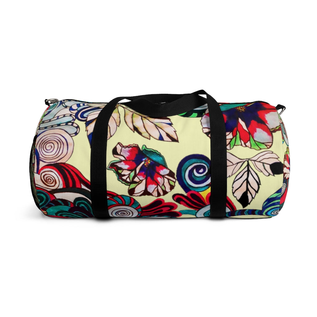 Artsy Floral Pop Cream Duffel Bag