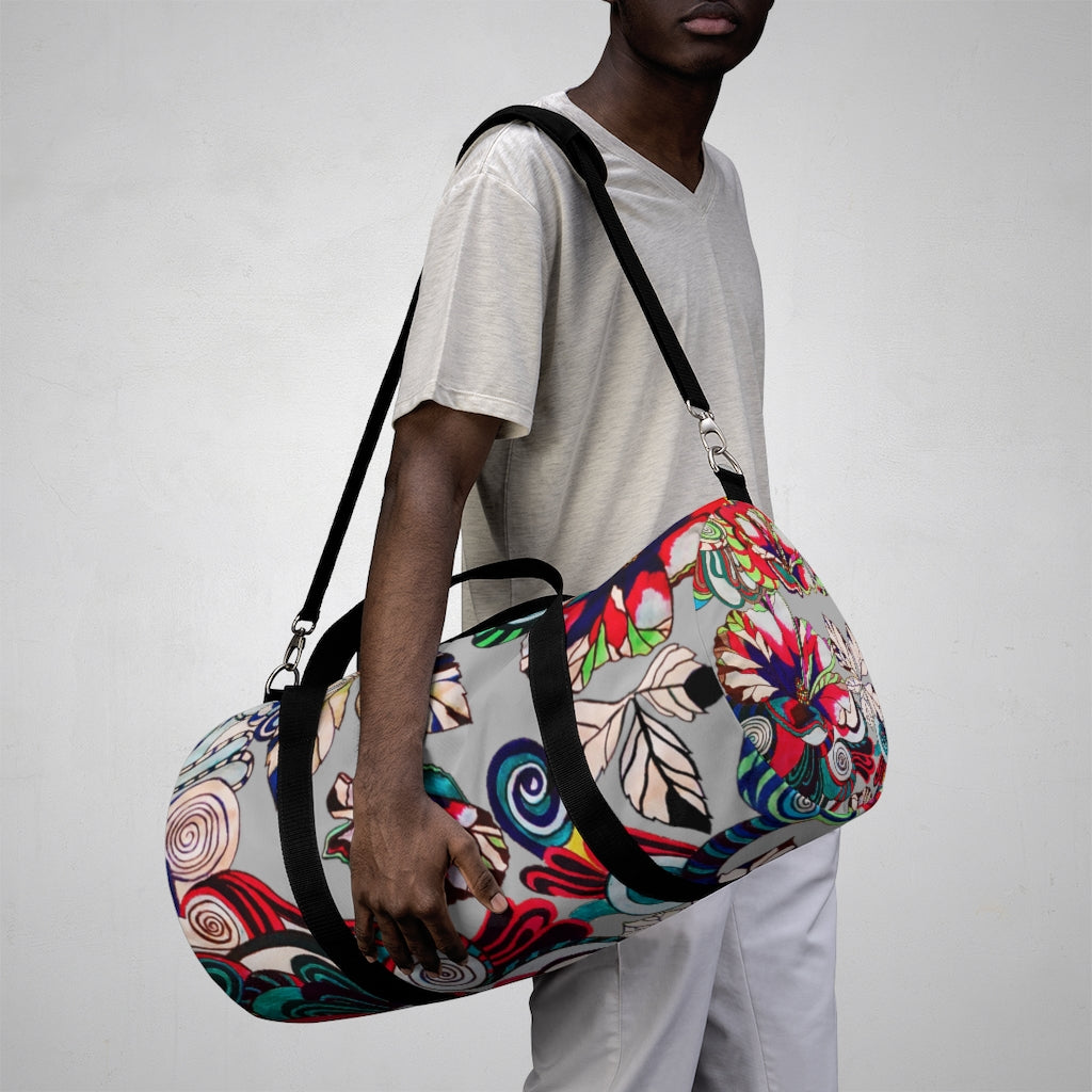 Artsy Floral Pop Slate Duffel Bag