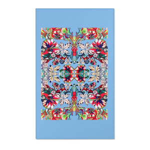 Artsy Floral Pop Sky Area Rug