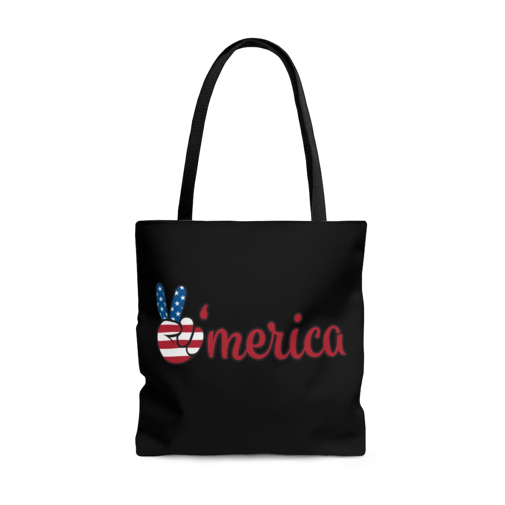 AOP All American Black Tote Bag