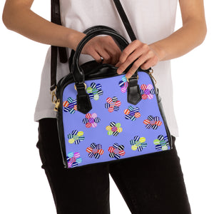very peri multi colour candy florals handbag