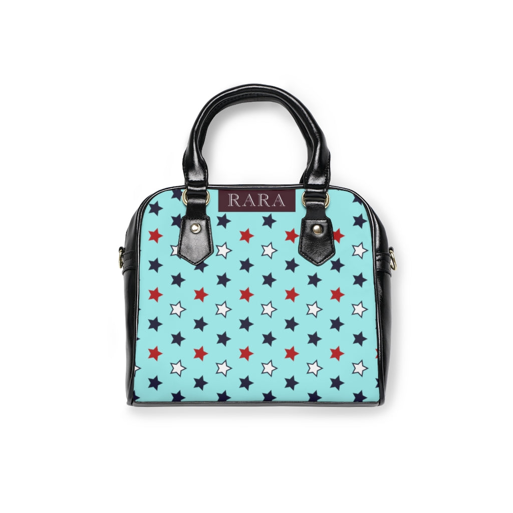 icy blue star print handbag