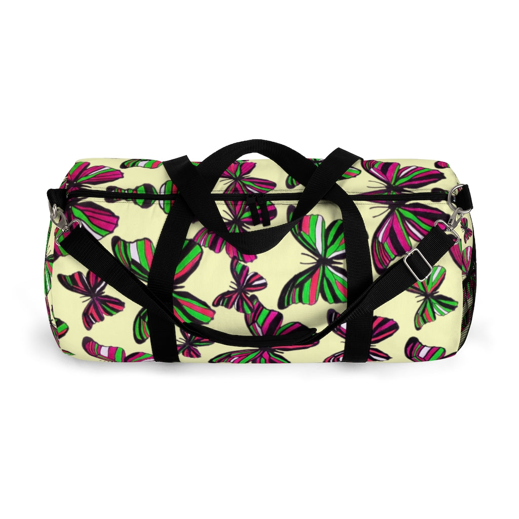 Butterflies Cream Duffel Bag