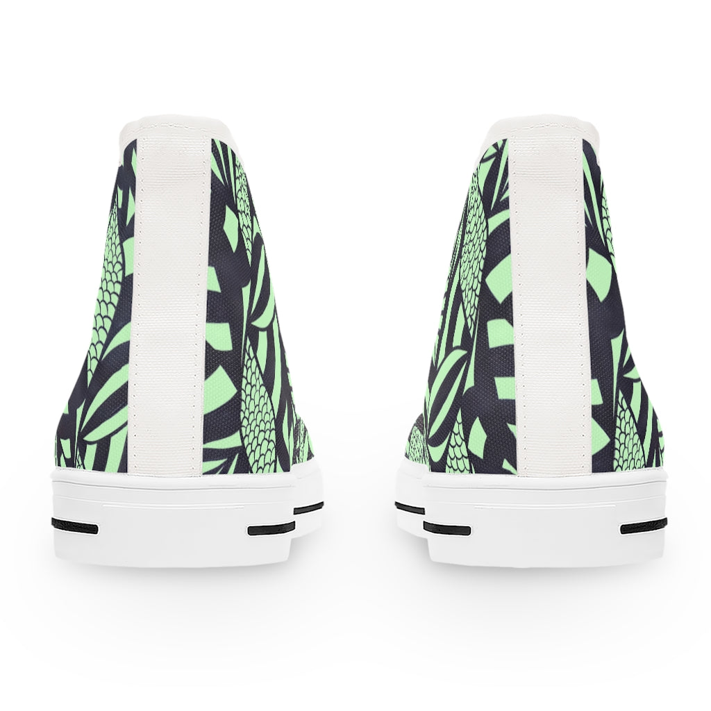 Mint Tropical Minimalist Women's High Top Sneakers