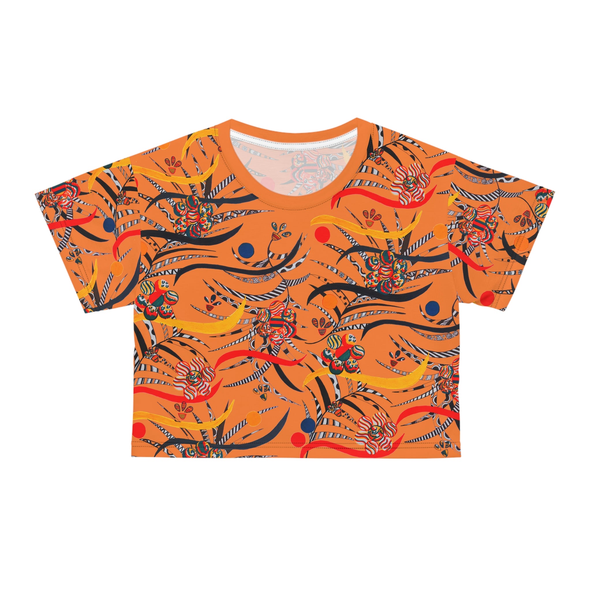Peach Wilderness AOP Printed Crop Tee