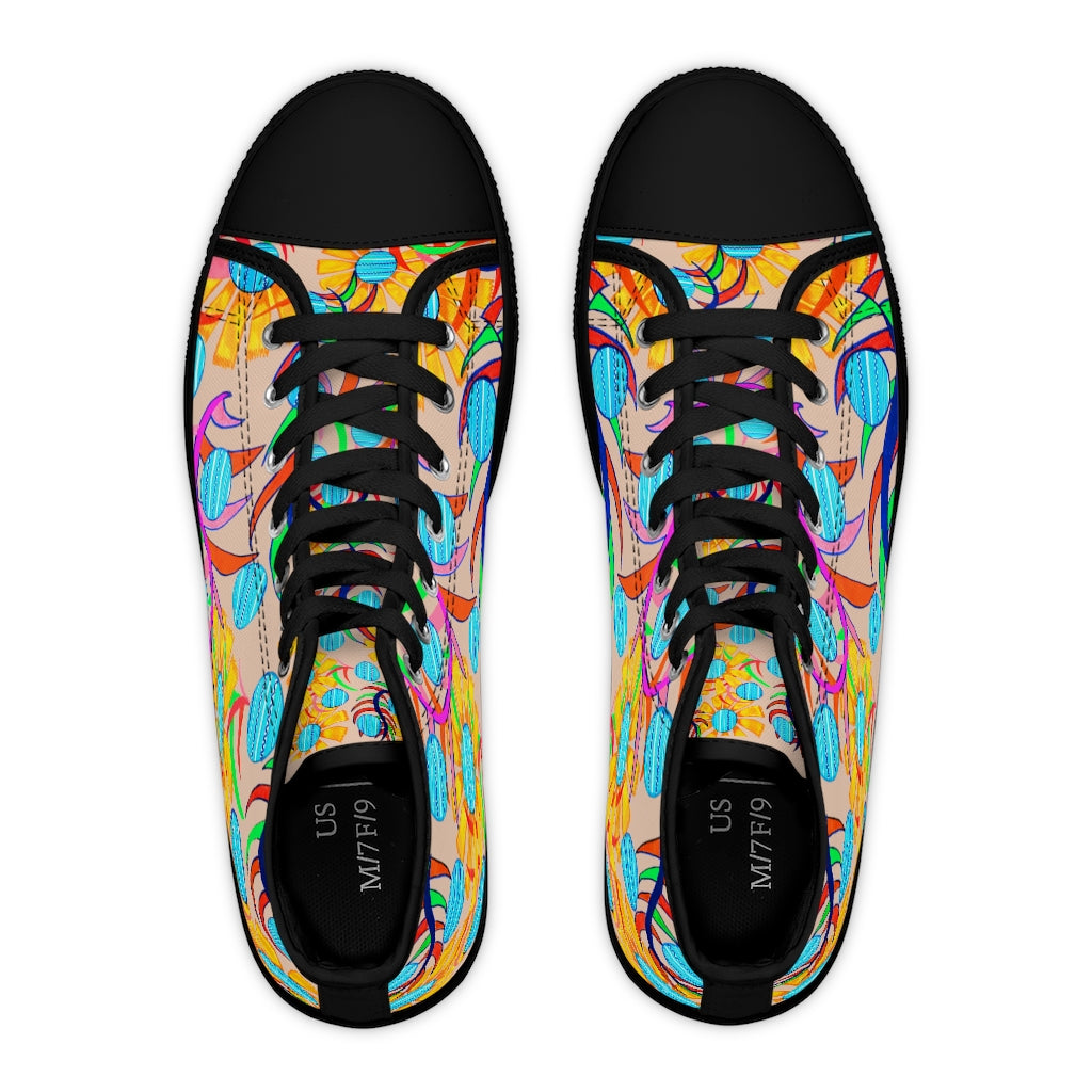Nude Sunflower Women's High Top Sneakers