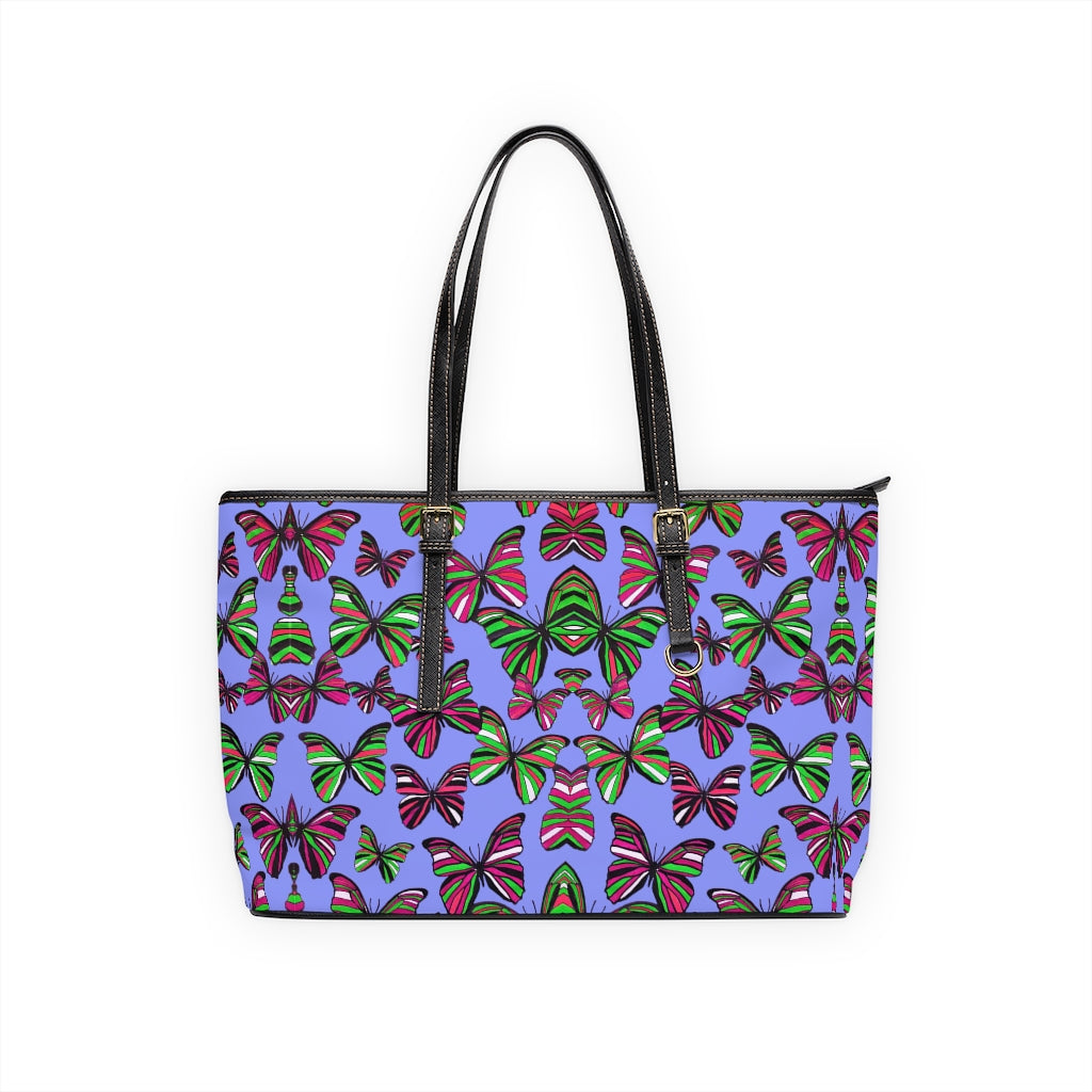 Very Peri Butterfly PU Leather Shoulder Bag