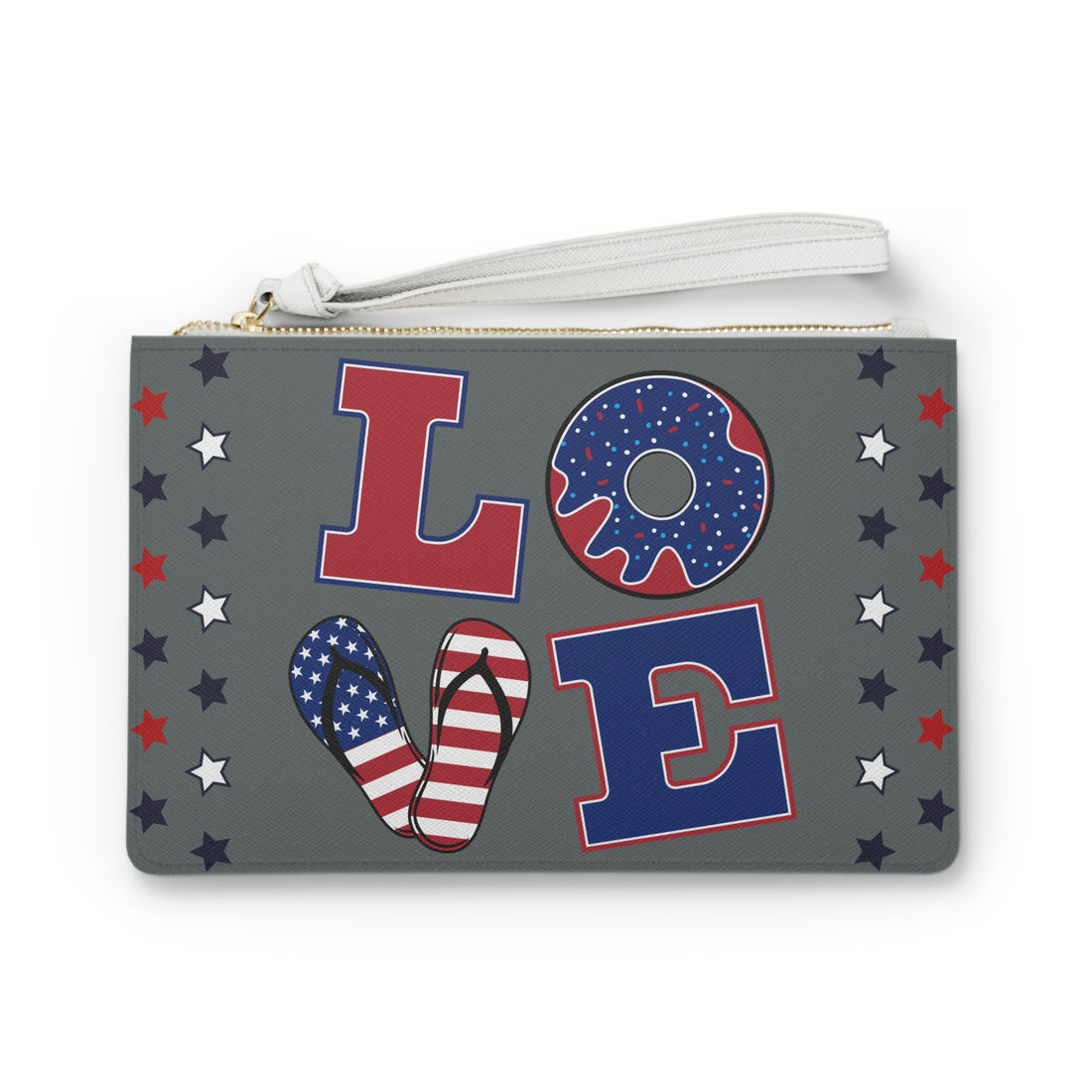 Ash Grey American Love Clutch Bag