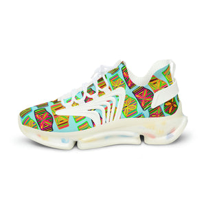 Icy Blue Deco Print OTT Men's Mesh Knit Sneakers
