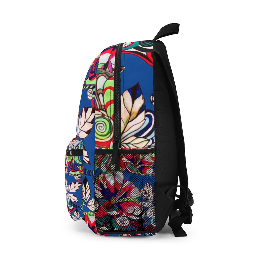 Royal Blue Artsy Floral Pop Backpack