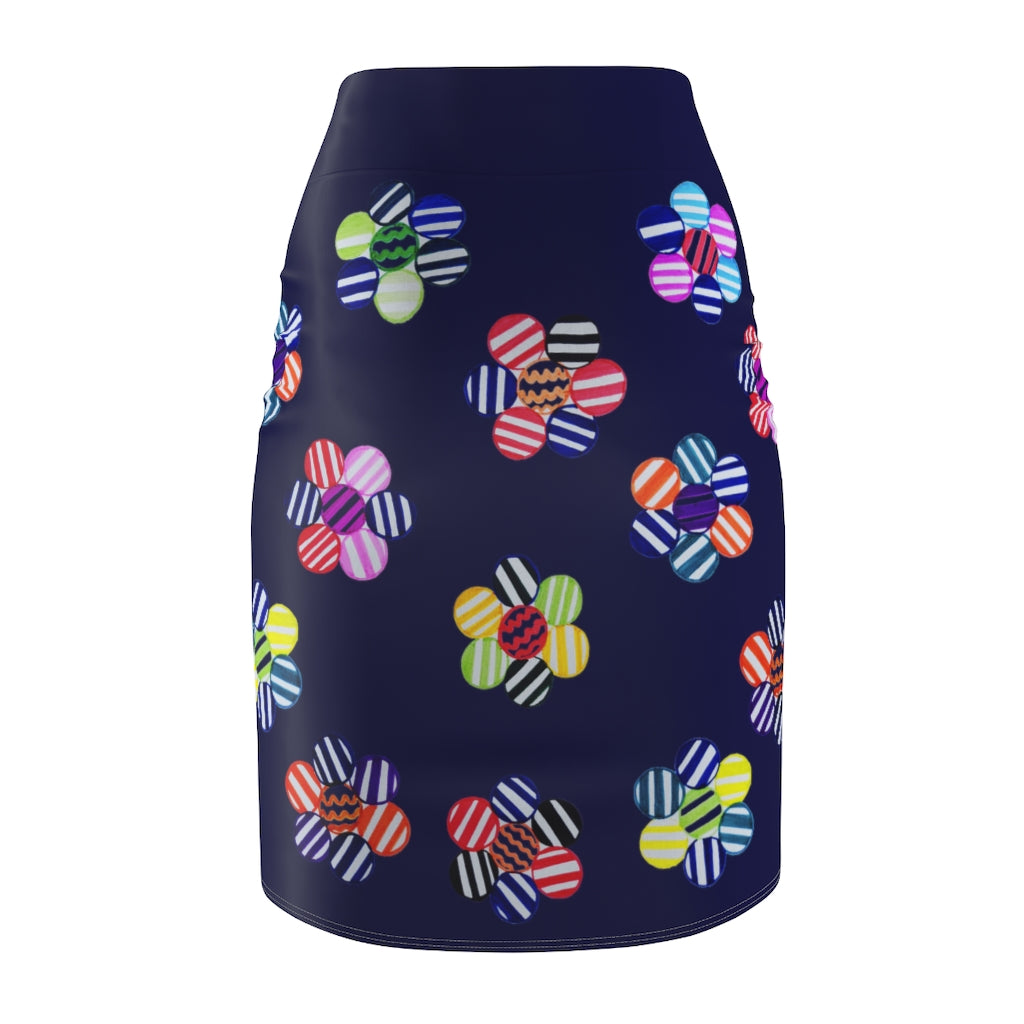 Ink Candy Florals Print Pencil Skirt