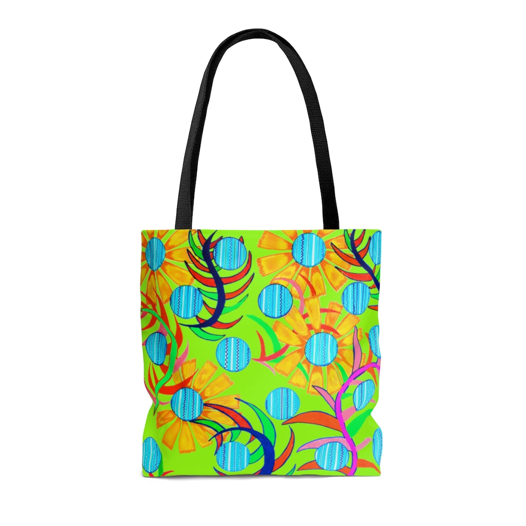 AOP The Sunflower Lime Tote Bag